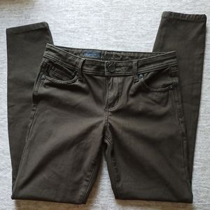 Kut From the Kloth Mia Toothpick Skinny Army Green Jeans Sz 2